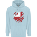Torn Tongo Flag Tongan Day Football Childrens Kids Hoodie Light Blue