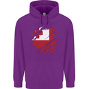 Torn Tongo Flag Tongan Day Football Childrens Kids Hoodie Purple