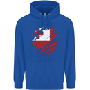 Torn Tongo Flag Tongan Day Football Childrens Kids Hoodie Royal Blue