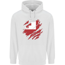 Torn Tongo Flag Tongan Day Football Childrens Kids Hoodie White