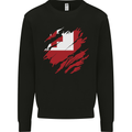 Torn Tongo Flag Tongan Day Football Kids Sweatshirt Jumper Black