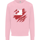 Torn Tongo Flag Tongan Day Football Kids Sweatshirt Jumper Light Pink