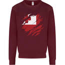 Torn Tongo Flag Tongan Day Football Kids Sweatshirt Jumper Maroon