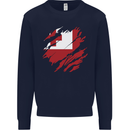 Torn Tongo Flag Tongan Day Football Kids Sweatshirt Jumper Navy Blue