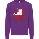 Torn Tongo Flag Tongan Day Football Kids Sweatshirt Jumper Purple