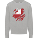 Torn Tongo Flag Tongan Day Football Kids Sweatshirt Jumper Sports Grey