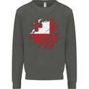 Torn Tongo Flag Tongan Day Football Kids Sweatshirt Jumper Storm Grey