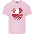 Torn Tongo Flag Tongan Day Football Kids T-Shirt Childrens Light Pink