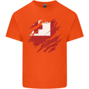 Torn Tongo Flag Tongan Day Football Kids T-Shirt Childrens Orange
