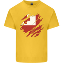 Torn Tongo Flag Tongan Day Football Kids T-Shirt Childrens Yellow