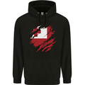 Torn Tongo Flag Tongan Day Football Mens 80% Cotton Hoodie Black