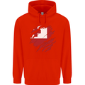Torn Tongo Flag Tongan Day Football Mens 80% Cotton Hoodie Bright Red
