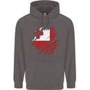 Torn Tongo Flag Tongan Day Football Mens 80% Cotton Hoodie Charcoal