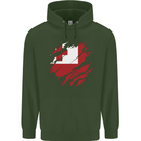 Torn Tongo Flag Tongan Day Football Mens 80% Cotton Hoodie Forest Green