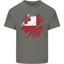 Torn Tongo Flag Tongan Day Football Mens Cotton T-Shirt Tee Top Charcoal