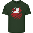 Torn Tongo Flag Tongan Day Football Mens Cotton T-Shirt Tee Top Forest Green