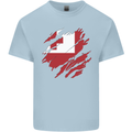 Torn Tongo Flag Tongan Day Football Mens Cotton T-Shirt Tee Top Light Blue