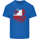 Torn Tongo Flag Tongan Day Football Mens Cotton T-Shirt Tee Top Royal Blue