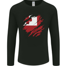 Torn Tongo Flag Tongan Day Football Mens Long Sleeve T-Shirt Black
