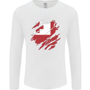 Torn Tongo Flag Tongan Day Football Mens Long Sleeve T-Shirt White