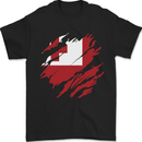 Torn Tongo Flag Tongan Day Football Mens T-Shirt 100% Cotton Black