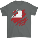 Torn Tongo Flag Tongan Day Football Mens T-Shirt 100% Cotton Charcoal