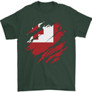 Torn Tongo Flag Tongan Day Football Mens T-Shirt 100% Cotton Forest Green