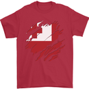 Torn Tongo Flag Tongan Day Football Mens T-Shirt 100% Cotton Red