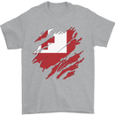 Torn Tongo Flag Tongan Day Football Mens T-Shirt 100% Cotton Sports Grey