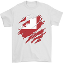 Torn Tongo Flag Tongan Day Football Mens T-Shirt 100% Cotton White