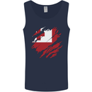 Torn Tongo Flag Tongan Day Football Mens Vest Tank Top Navy Blue