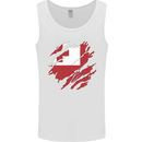 Torn Tongo Flag Tongan Day Football Mens Vest Tank Top White