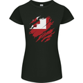 Torn Tongo Flag Tongan Day Football Womens Petite Cut T-Shirt Black