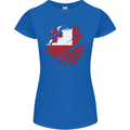 Torn Tongo Flag Tongan Day Football Womens Petite Cut T-Shirt Royal Blue
