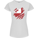 Torn Tongo Flag Tongan Day Football Womens Petite Cut T-Shirt White