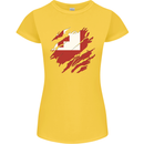 Torn Tongo Flag Tongan Day Football Womens Petite Cut T-Shirt Yellow