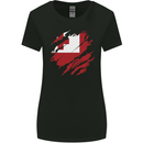 Torn Tongo Flag Tongan Day Football Womens Wider Cut T-Shirt Black