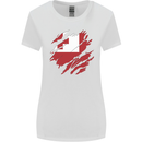 Torn Tongo Flag Tongan Day Football Womens Wider Cut T-Shirt White