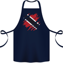 Torn Trinidad and Tobago Day Football Cotton Apron 100% Organic Navy Blue