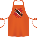 Torn Trinidad and Tobago Day Football Cotton Apron 100% Organic Orange
