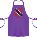 Torn Trinidad and Tobago Day Football Cotton Apron 100% Organic Purple