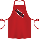 Torn Trinidad and Tobago Day Football Cotton Apron 100% Organic Red