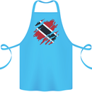 Torn Trinidad and Tobago Day Football Cotton Apron 100% Organic Turquoise