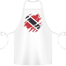 Torn Trinidad and Tobago Day Football Cotton Apron 100% Organic White