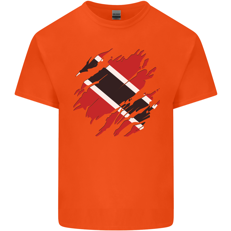 Torn Trinidad and Tobago Day Football Kids T-Shirt Childrens Orange