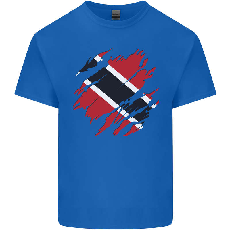 Torn Trinidad and Tobago Day Football Kids T-Shirt Childrens Royal Blue