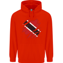 Torn Trinidad and Tobago Day Football Mens 80% Cotton Hoodie Bright Red