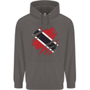 Torn Trinidad and Tobago Day Football Mens 80% Cotton Hoodie Charcoal