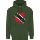 Torn Trinidad and Tobago Day Football Mens 80% Cotton Hoodie Forest Green
