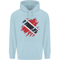 Torn Trinidad and Tobago Day Football Mens 80% Cotton Hoodie Light Blue